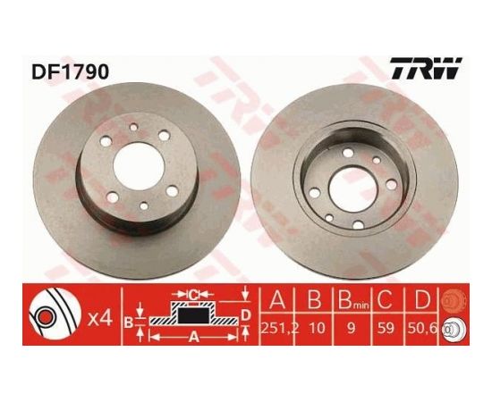 TRW Bremžu disks DF1790
