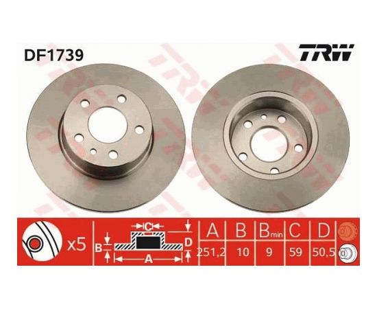 TRW Bremžu disks DF1739