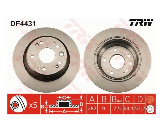 TRW Bremžu disks DF4431