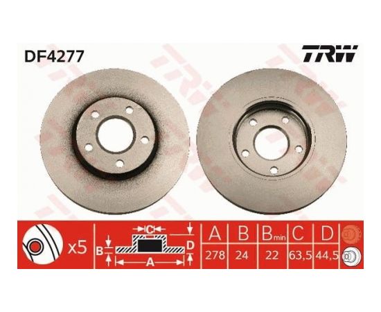 TRW Bremžu disks DF4277