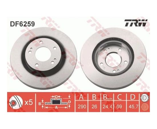 TRW Bremžu disks DF6259