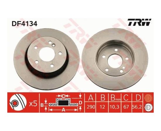 TRW Bremžu disks DF4134