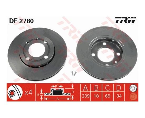 TRW Bremžu disks DF2780