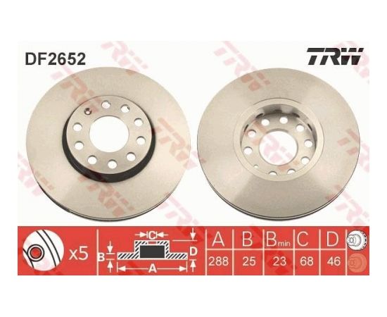 TRW Bremžu disks DF2652