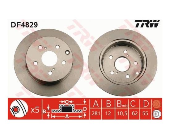 TRW Bremžu disks DF4829