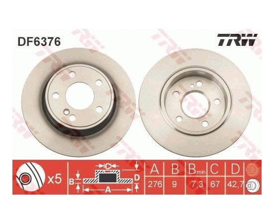 TRW Bremžu disks DF6376