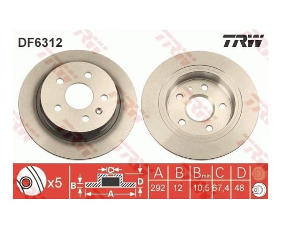 TRW Bremžu disks DF6312