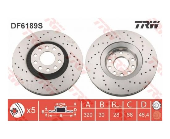 TRW Bremžu disks DF6189S
