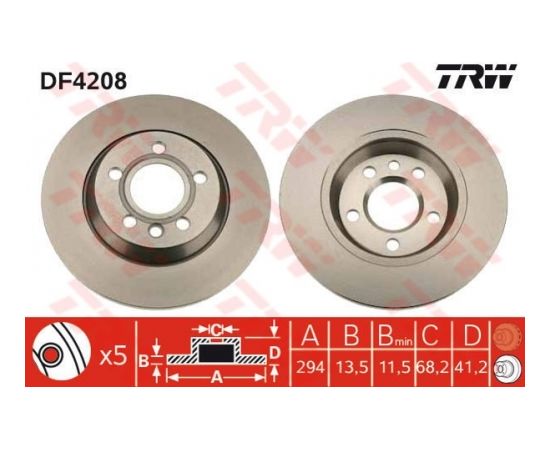 TRW Bremžu disks DF4208