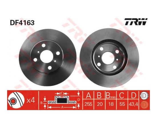 TRW Bremžu disks DF4163