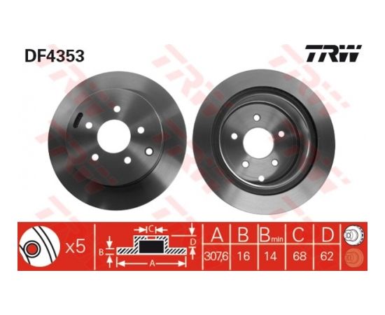 TRW Bremžu disks DF4353