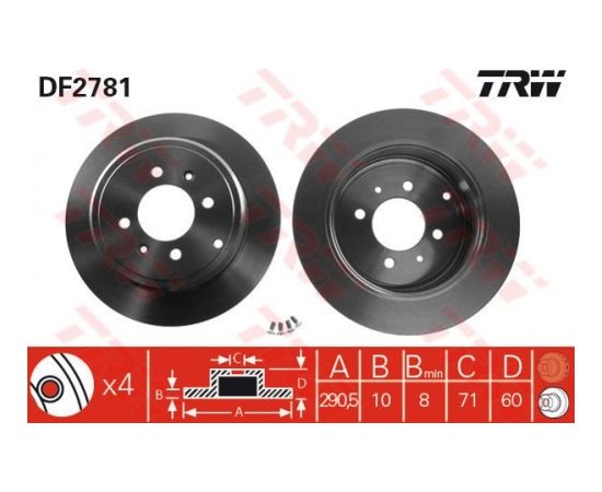 TRW Bremžu disks DF2781