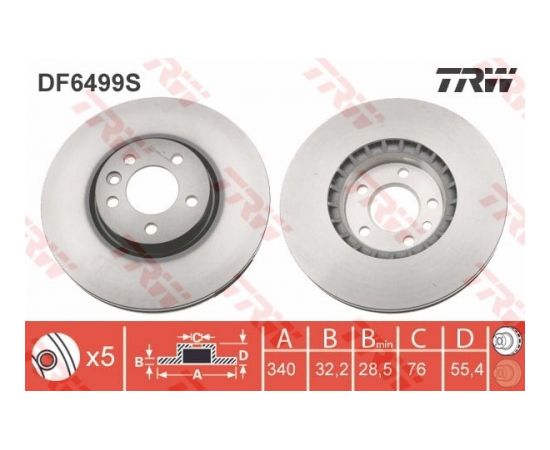 TRW Bremžu disks DF6499S