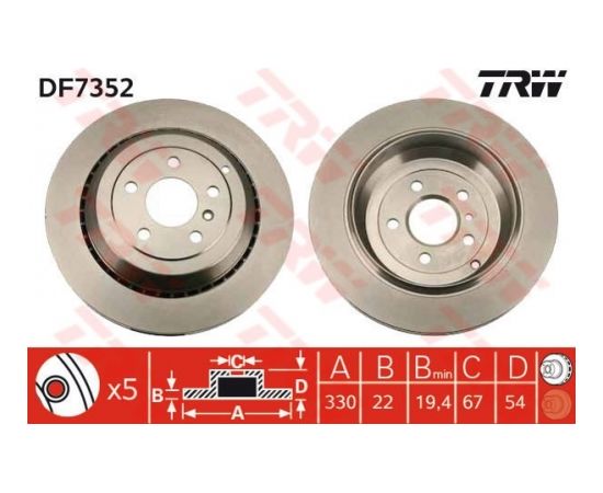 TRW Bremžu disks DF7352