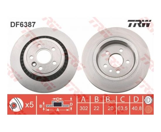 TRW Bremžu disks DF6387