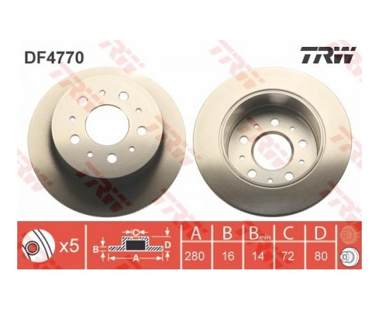 TRW Bremžu disks DF4770