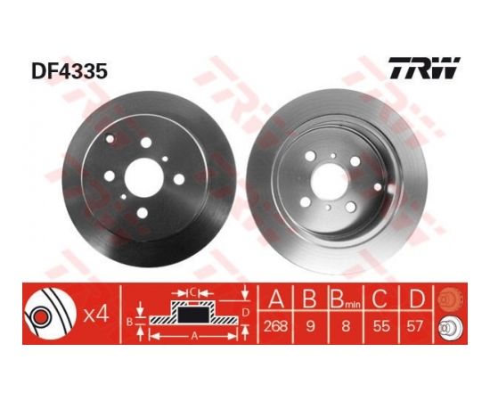 TRW Bremžu disks DF4335
