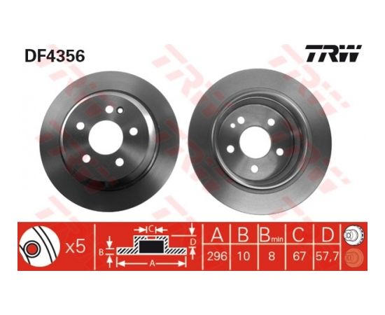 TRW Bremžu disks DF4356