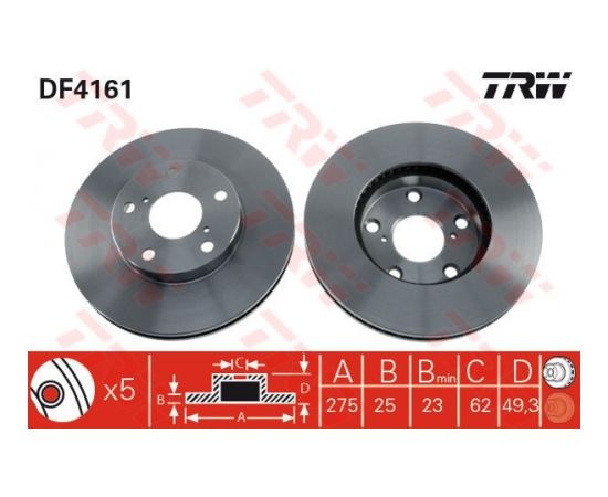 TRW Bremžu disks DF4161