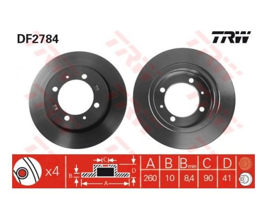 TRW Bremžu disks DF2784