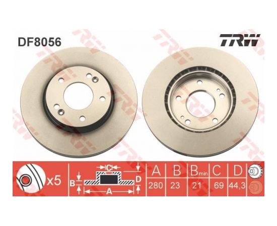TRW Bremžu disks DF8056