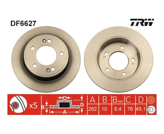 TRW Bremžu disks DF6627