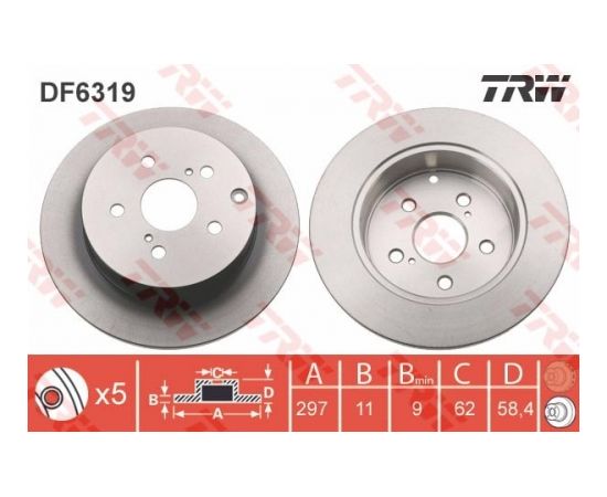 TRW Bremžu disks DF6319