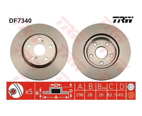 TRW Bremžu disks DF7340