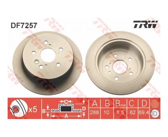 TRW Bremžu disks DF7257