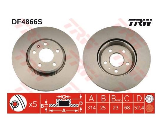 TRW Bremžu disks DF4866S