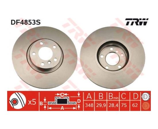 TRW Bremžu disks DF4853S