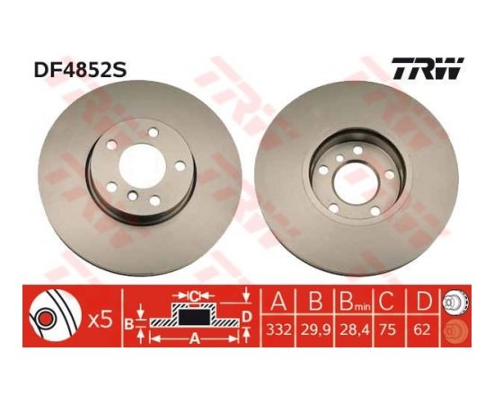 TRW Bremžu disks DF4852S