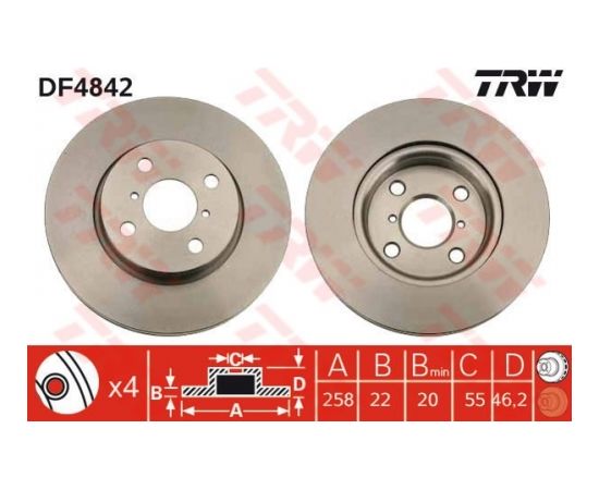 TRW Bremžu disks DF4842