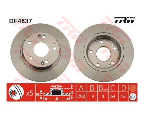 TRW Bremžu disks DF4837