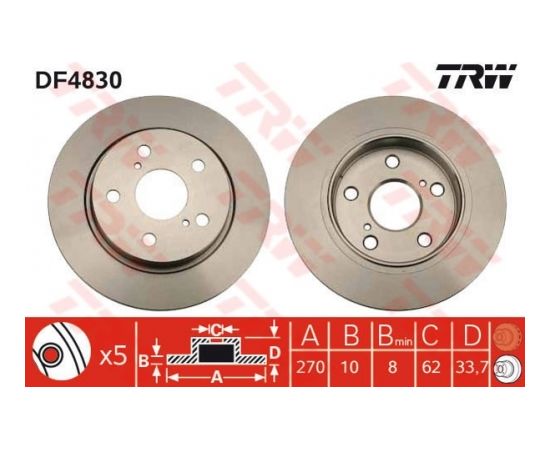 TRW Bremžu disks DF4830