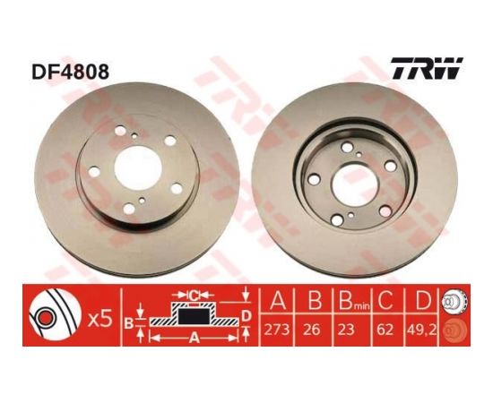 TRW Bremžu disks DF4808