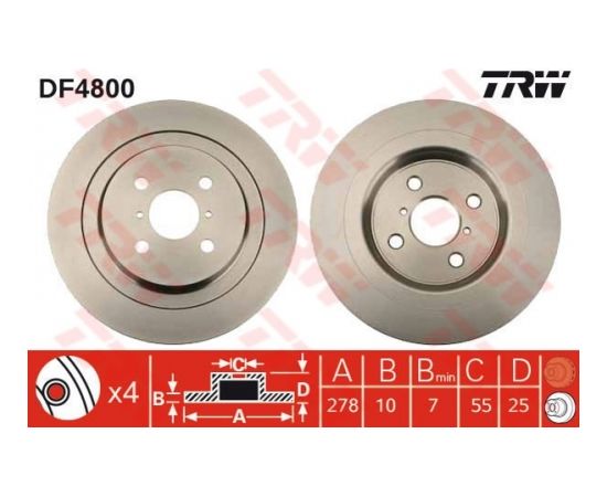 TRW Bremžu disks DF4800