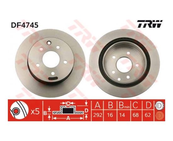 TRW Bremžu disks DF4745