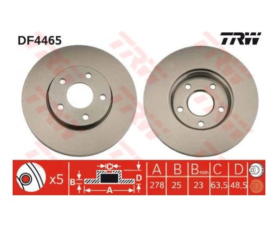 TRW Bremžu disks DF4465