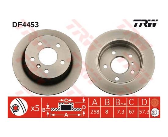 TRW Bremžu disks DF4453