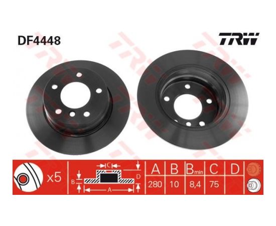 TRW Bremžu disks DF4448