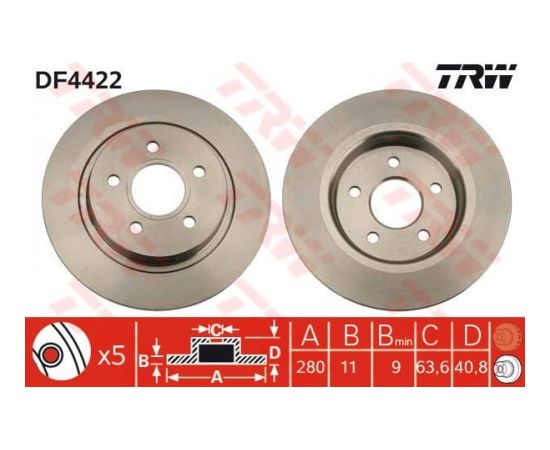 TRW Bremžu disks DF4422