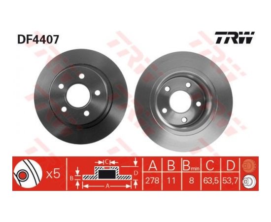 TRW Bremžu disks DF4407
