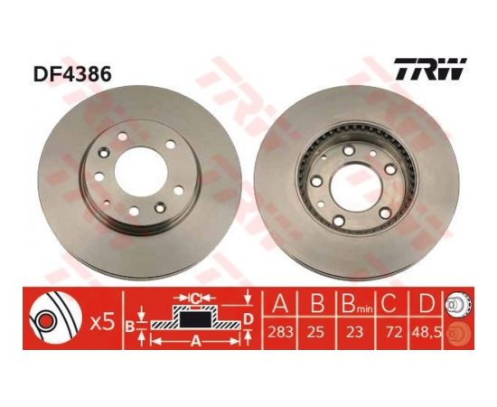 TRW Bremžu disks DF4386