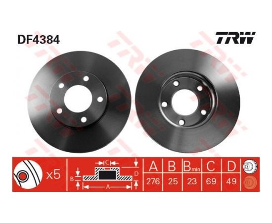 TRW Bremžu disks DF4384