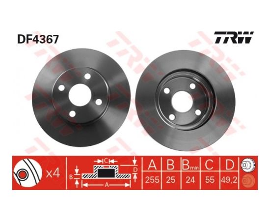 TRW Bremžu disks DF4367