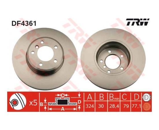TRW Bremžu disks DF4361