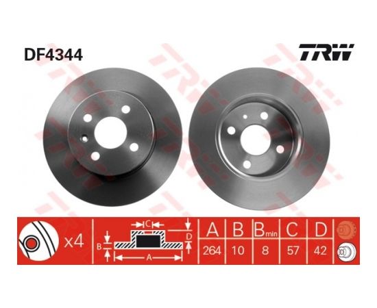 TRW Bremžu disks DF4344