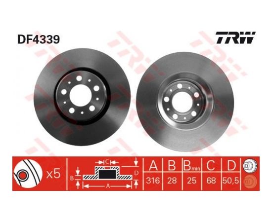 TRW Bremžu disks DF4339