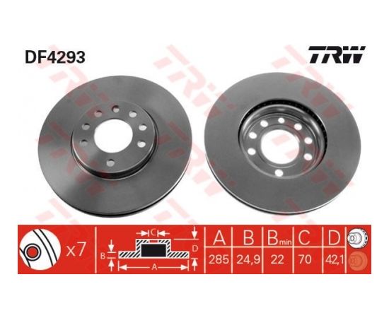 TRW Bremžu disks DF4293
